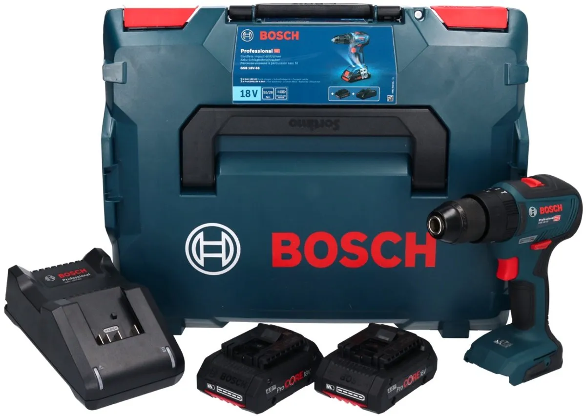 Accu schroefklopboormachine GSB 18V-55 2x ProCORE18V 4,0Ah, lader GAL 18V-40