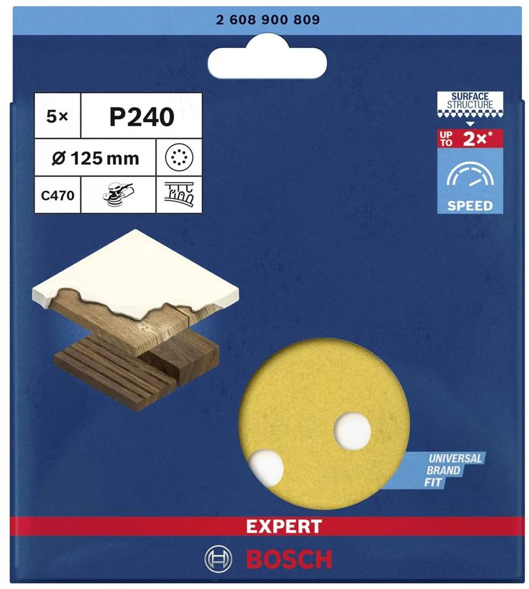 Bosch Professional EXPERT Schuurvel C470 125mm - Korrel 240 - 5 Stuks