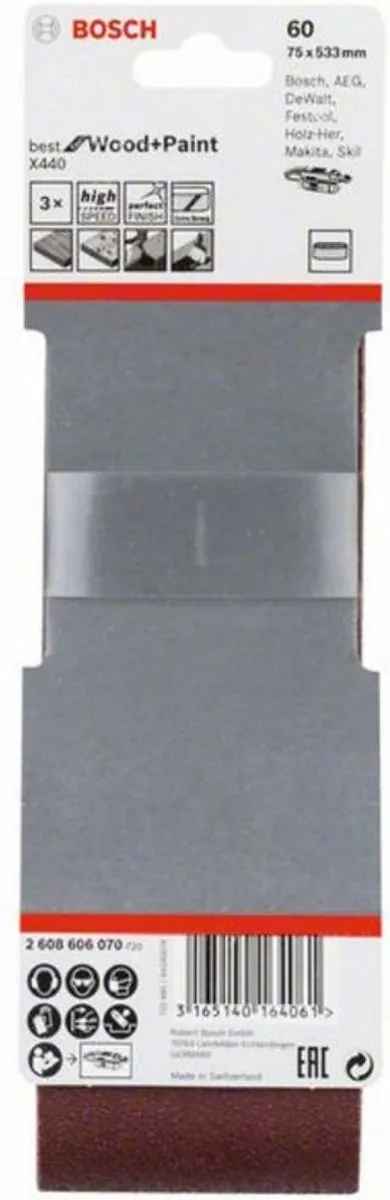 Bosch Professional 3 Banden 75x533 Best Wood+Paint - 3 Stuks