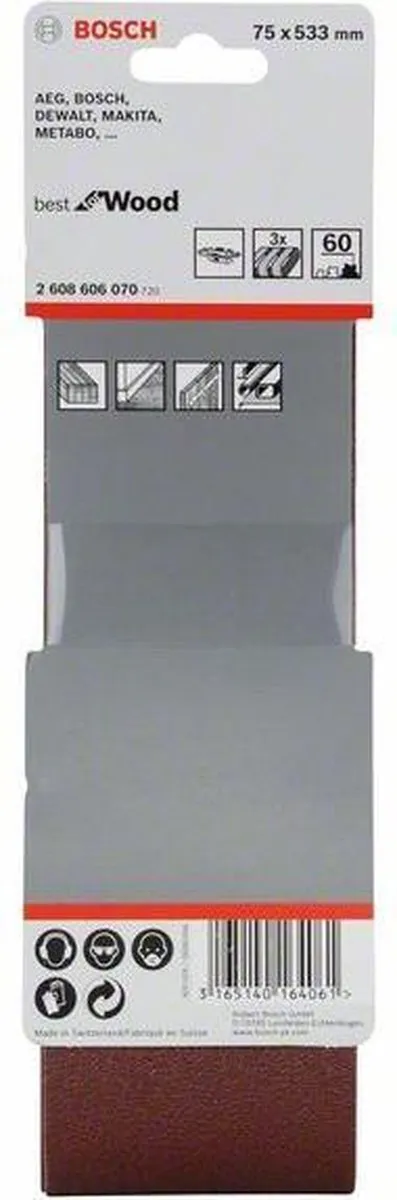 Bosch Professional 3 Banden 75x533 Best Wood+Paint - 3 Stuks
