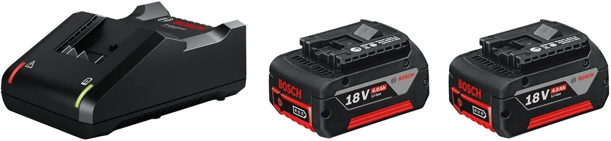 Bosch Professional GBA 18V 4.0Ah Accu & Lader - 2x Accu + Snellaadapparaat