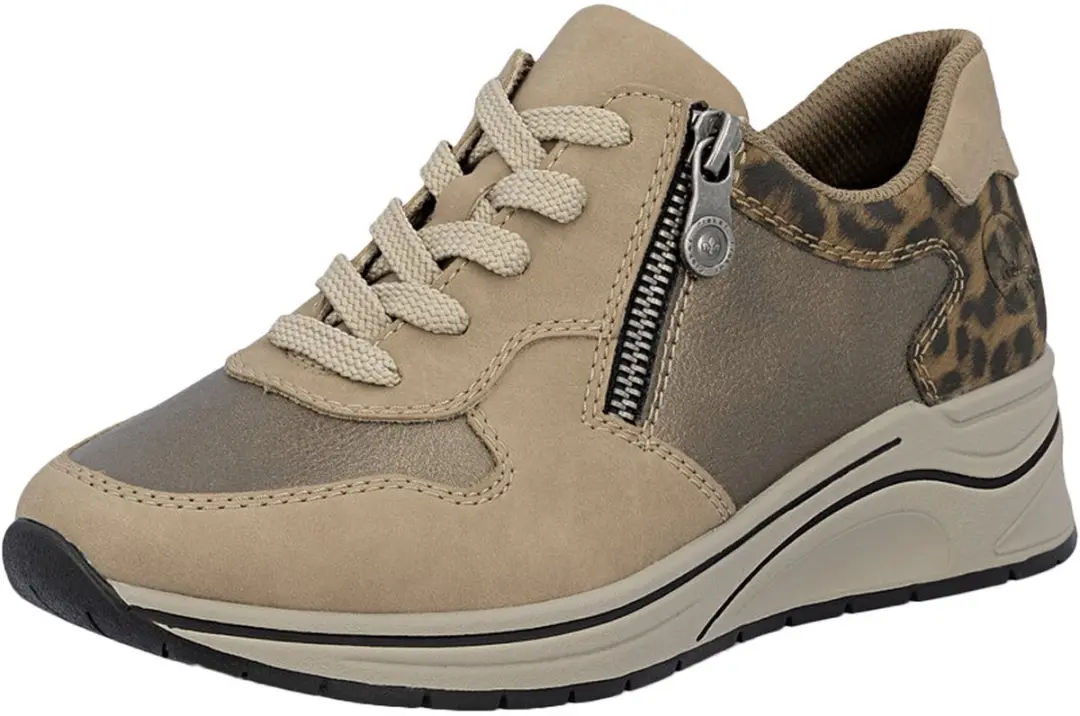Rieker art N9503-20 sneaker zand dames veter/rits H leest maat 42