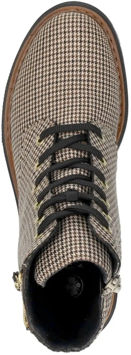 Rieker Dames Veterboot 72617 - Beige Multi - Maat 40