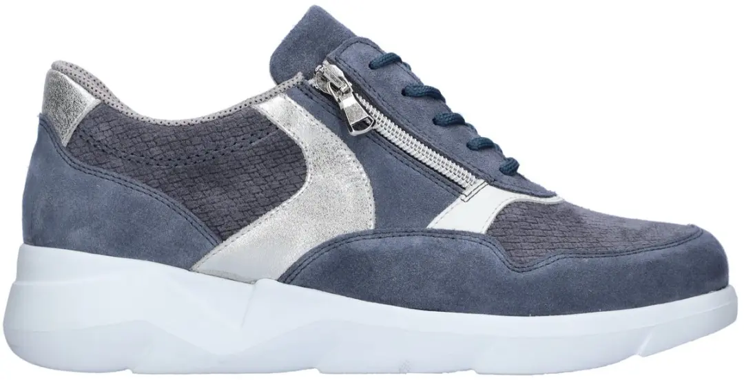 WALDLAUFER DAMES SNEAKERS BLAUW 668001 413 855 K-FUNKY JEANS WEISS ARGENTO maat