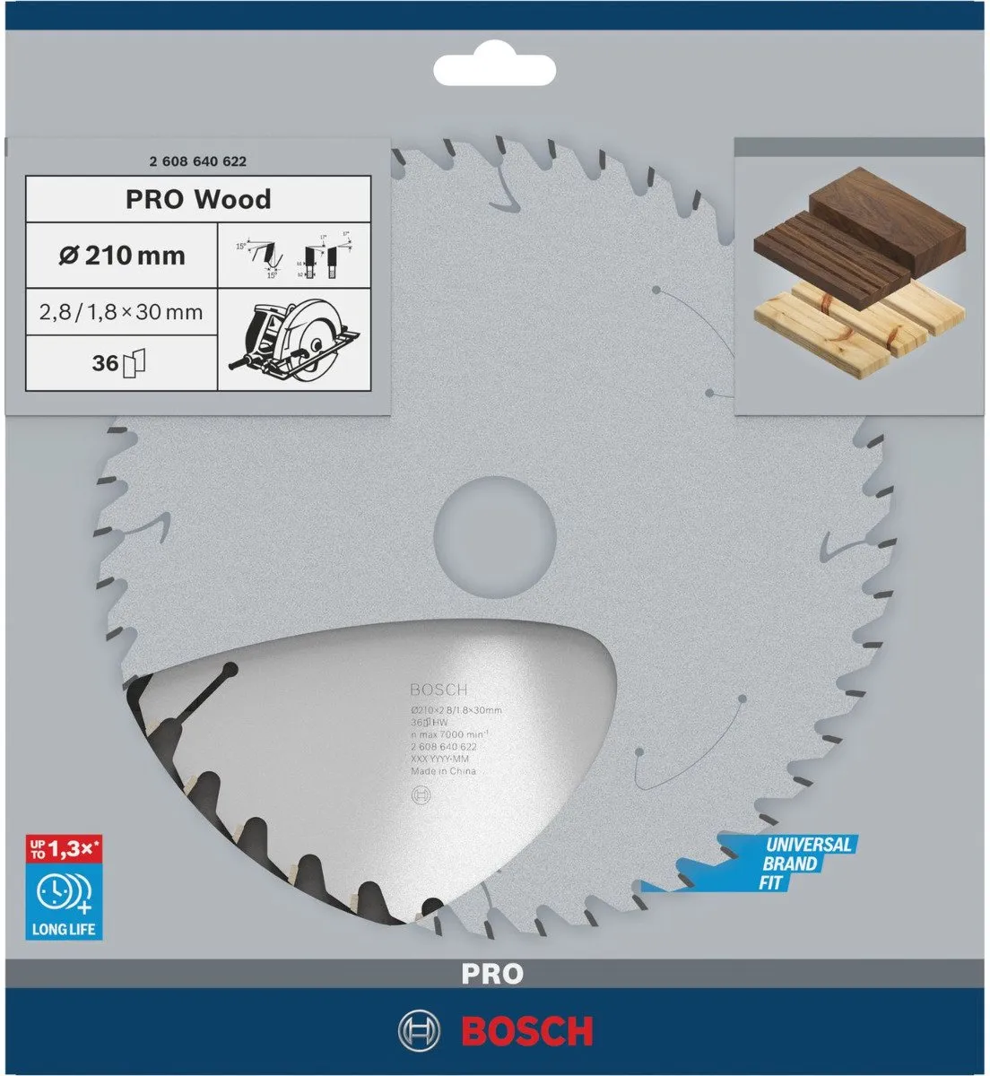 Bosch Professional Cirkelzaagblad Optiline 210mm 36T Hout - afbeelding 6 van 6