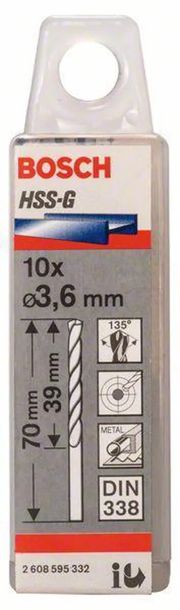 Bosch Professional ST. LINE 3.6mm HSS-G Boor - 10 Stuks