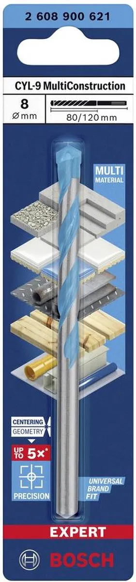 Bosch Professional EXPERT CYL-9 MultiConstruction Boor 8mm