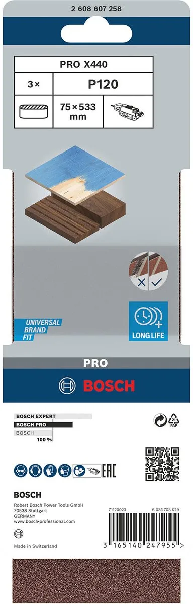 Bosch Professional 3 Banden 75x533 Best Wood+Paint - 3 Stuks - afbeelding 6 van 6