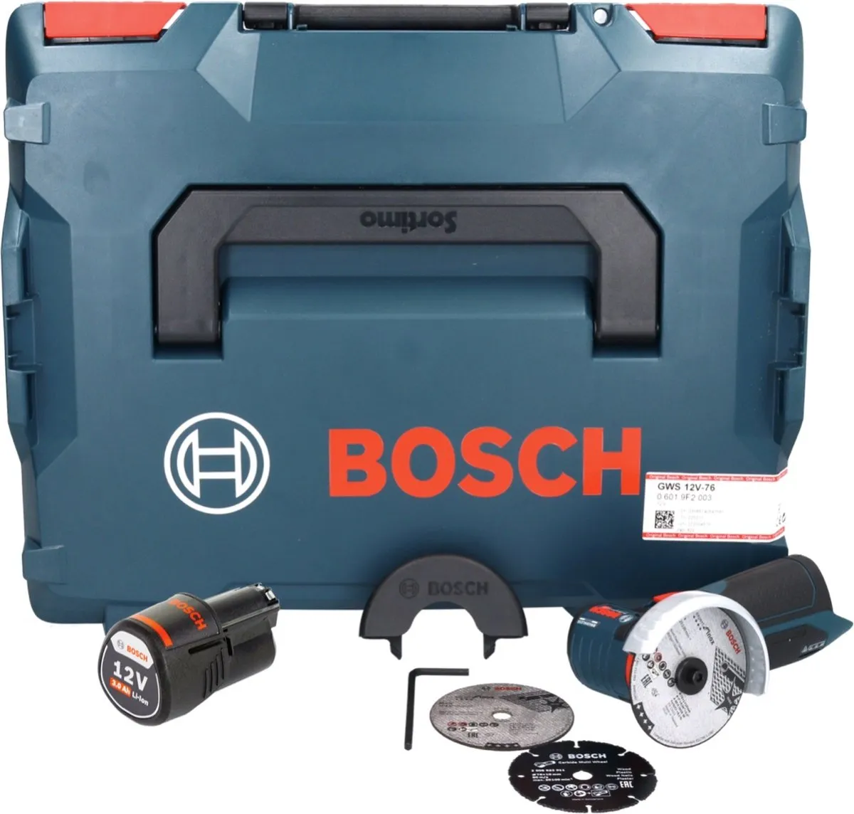 Bosch Professional GWS 12V-76 Accu Haakse Slijper 76mm - 3.0Ah - Metaal
