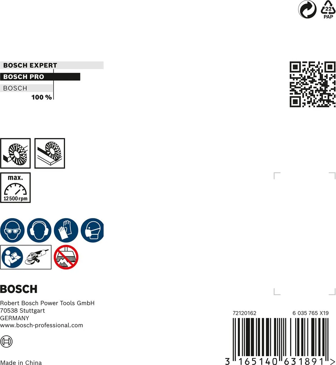 Bosch Professional M14 Kegelborstel 115mm - Inox