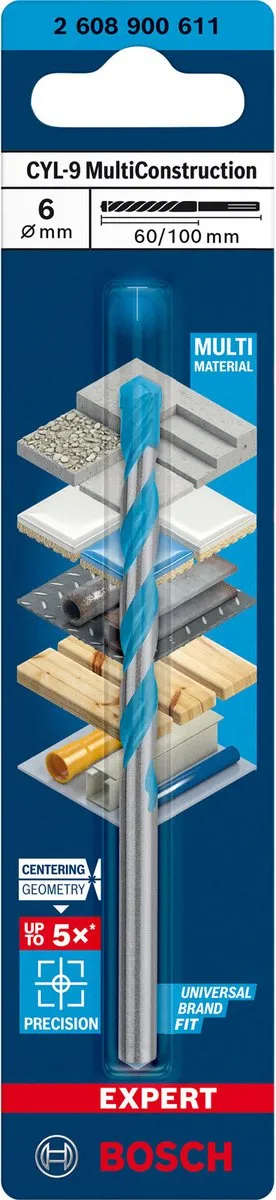 Bosch Professional EXPERT CYL-9 MultiConstruction Universeelboor 6x60x100mm