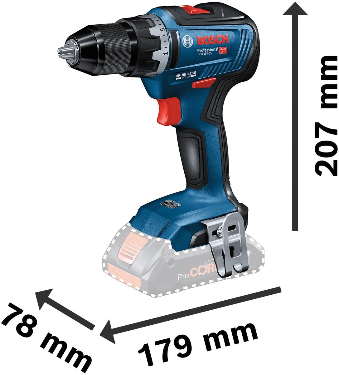 Bosch Professional GSR 18V-55 Schroefmachine - 2x 4000mAh accu's