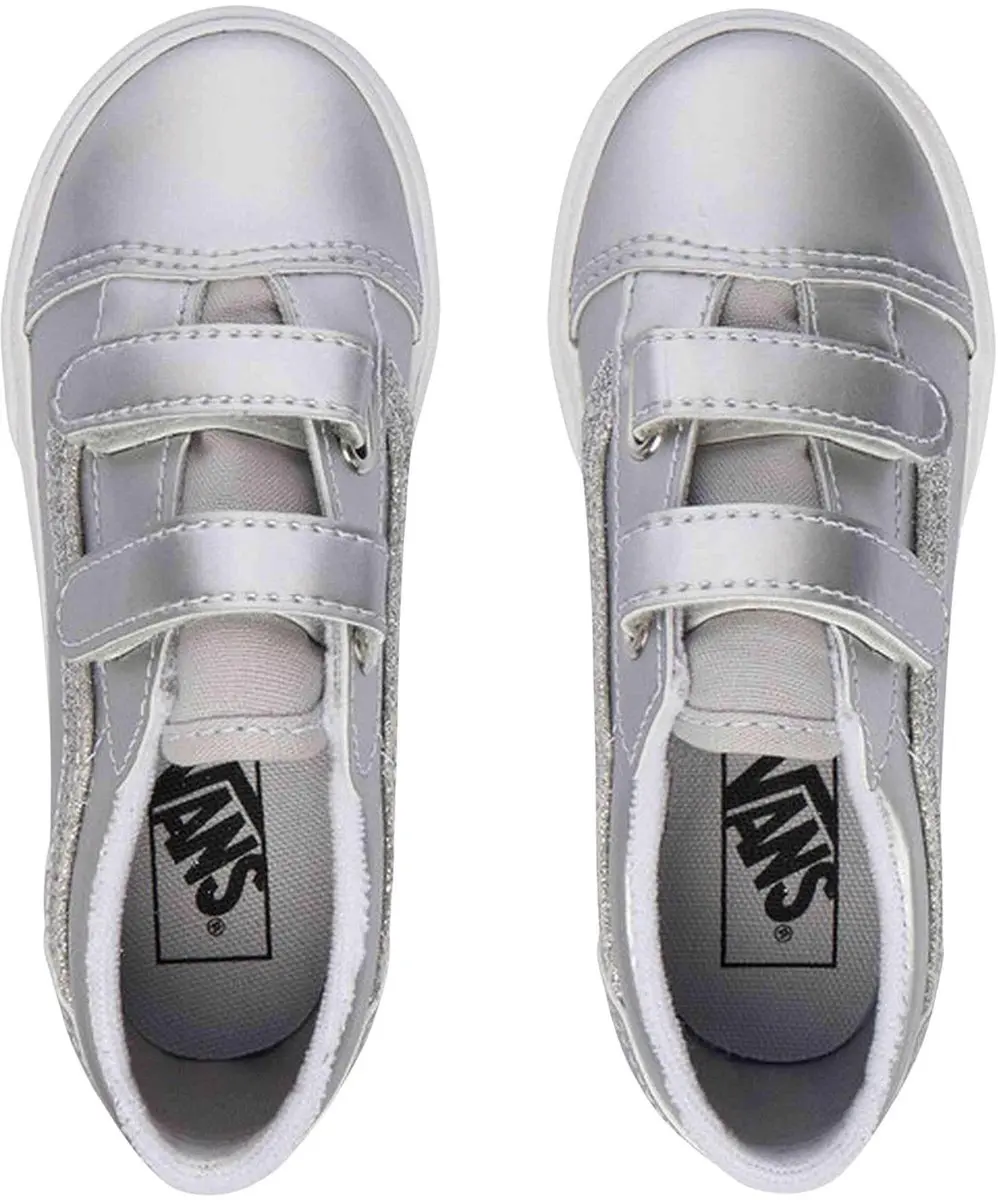 Vans Old Skool V Junior Sneakers 23.5 - Zilver/Wit - afbeelding 2 van 6