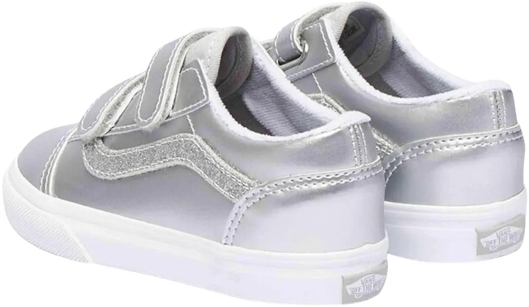 Vans Old Skool V Junior Sneakers 23.5 - Zilver/Wit - afbeelding 3 van 6