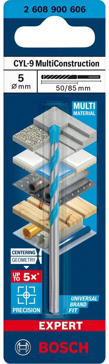 Bosch Professional CYL-9 MultiConstruction Boor 5mm - 5 Stuks