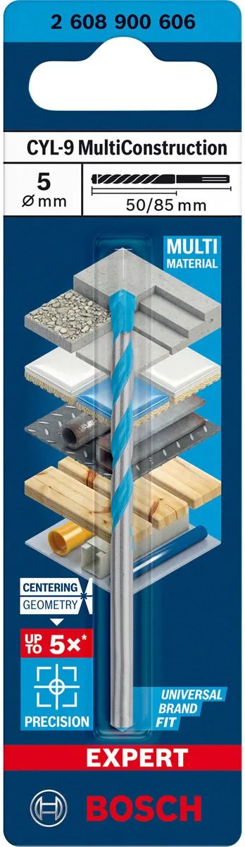 Bosch Professional CYL-9 MultiConstruction Boor 5mm - 5 Stuks