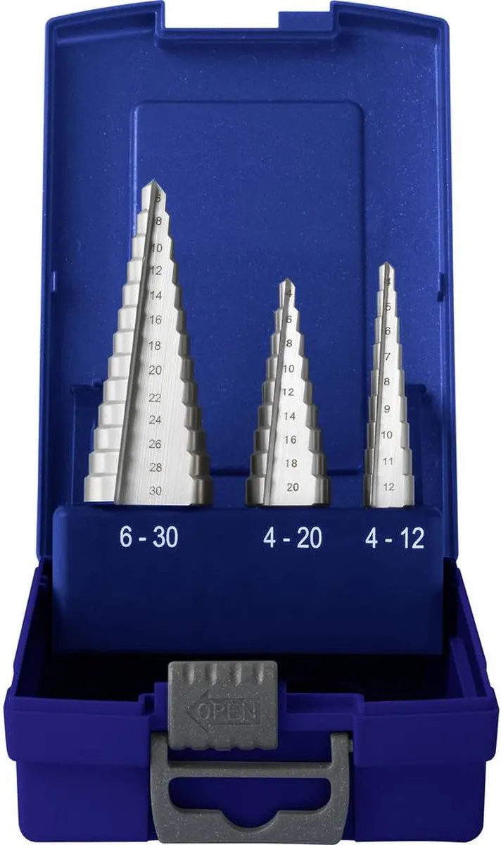 TOOLCRAFT TO-6802569 HSS Getrapteboorset 3-delig - Metaal