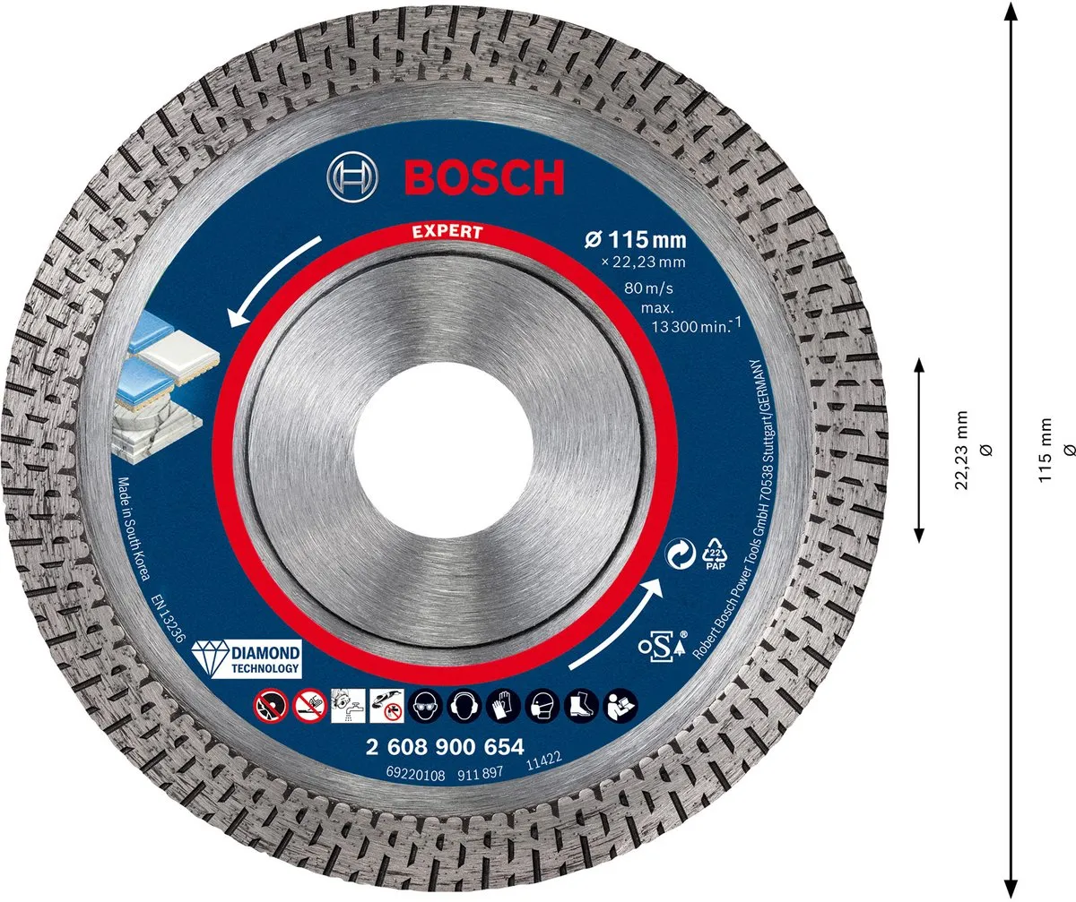 Bosch Professional Expert HardCeramic 2608900654 Diamantdoorslijpschijf 115mm - afbeelding 6 van 6