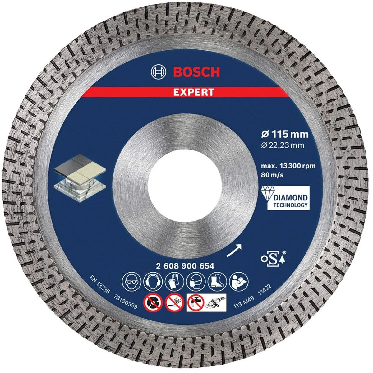 Bosch Professional Expert HardCeramic 2608900654 Diamantdoorslijpschijf 115mm