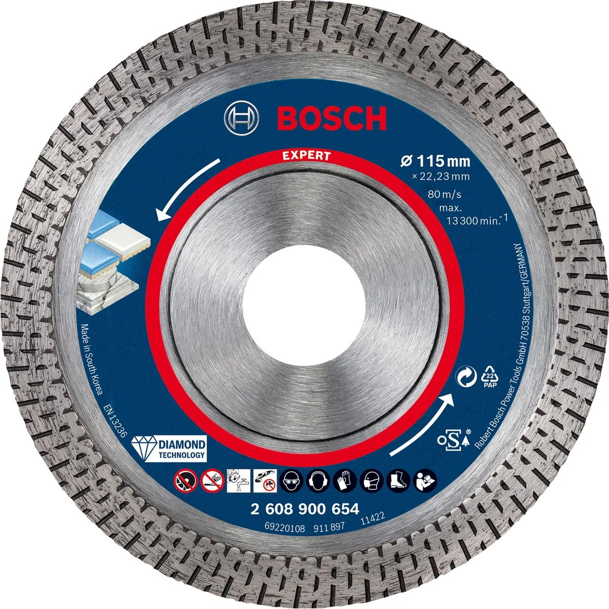 Bosch Professional Expert HardCeramic 2608900654 Diamantdoorslijpschijf 115mm
