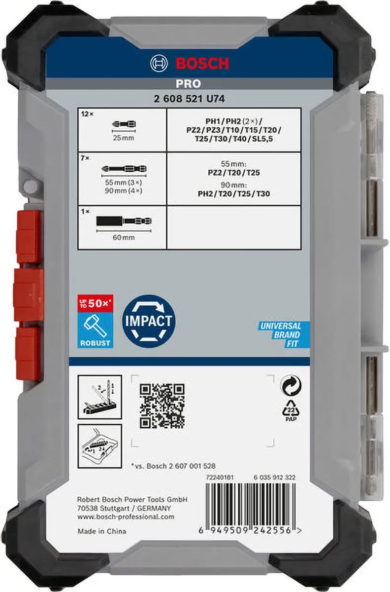 Bosch Professional PRO Impact Schroefbitset 20-delig T25