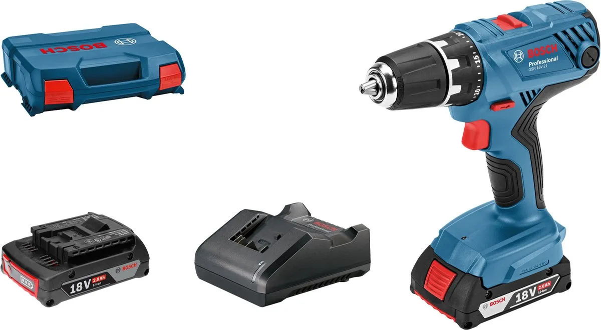 Bosch Professional GSR 18V-21 Accuschroefboormachine - 2x 2000mAh