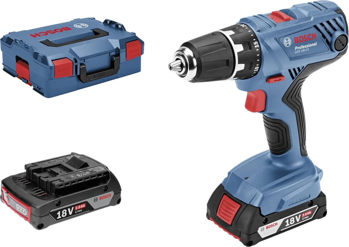 Bosch Professional GSR 18V-21 Accuschroefboormachine - 2x 2000mAh