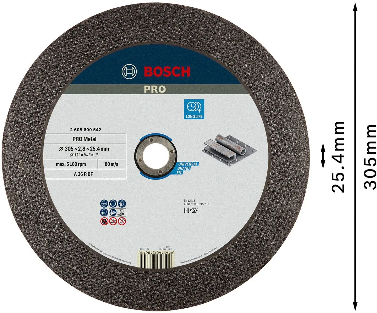 Bosch Professional DSS Recht Metaal Slijpschijf 300x2,8mm