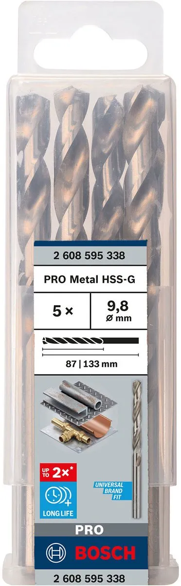 Bosch Professional ST. LINE 9.8mm HSS-G Metaalboren - 5 Stuks