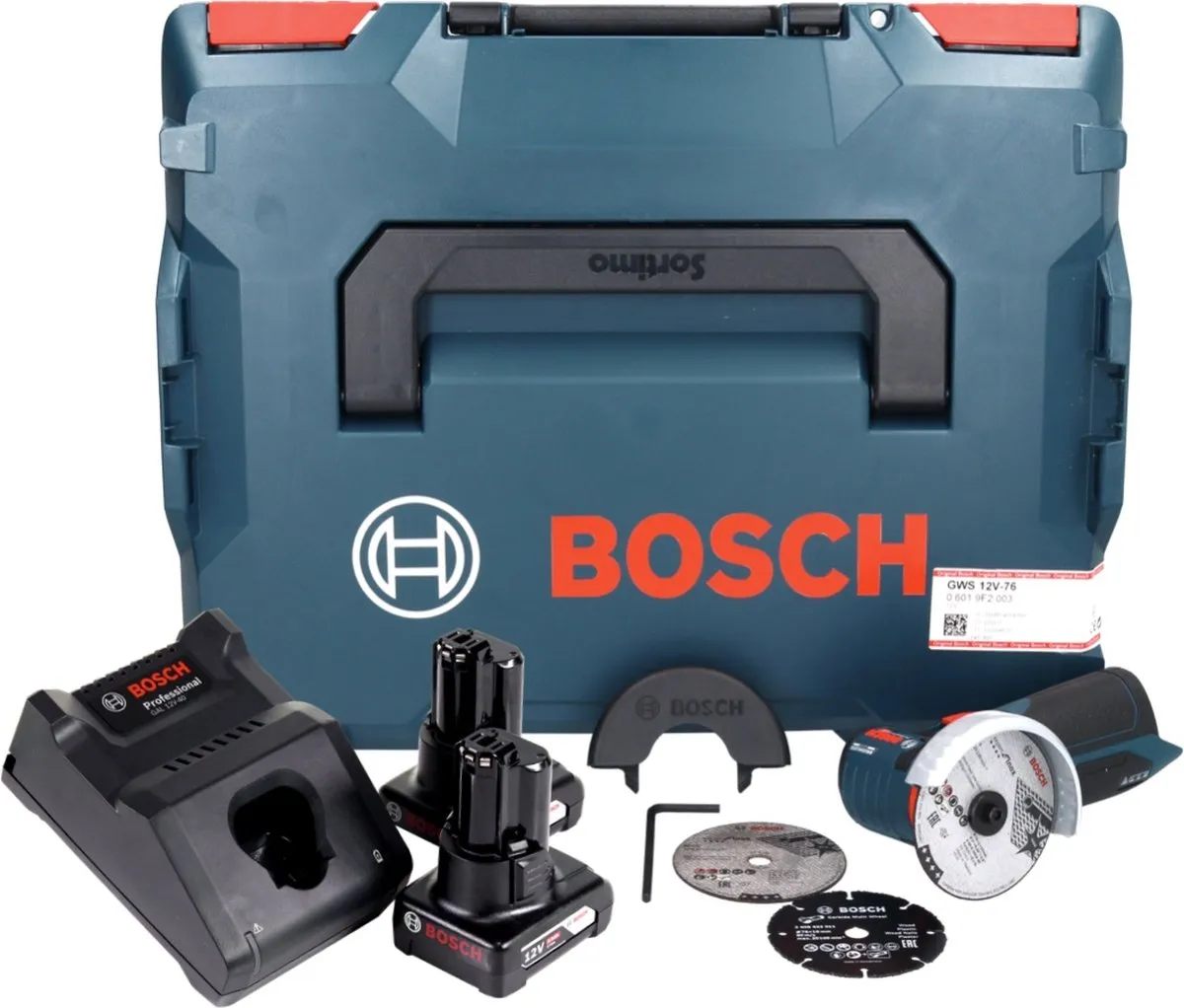 Bosch Professional GWS 12V-76 Accu Haakse Slijper 76mm - 2x 6.0Ah