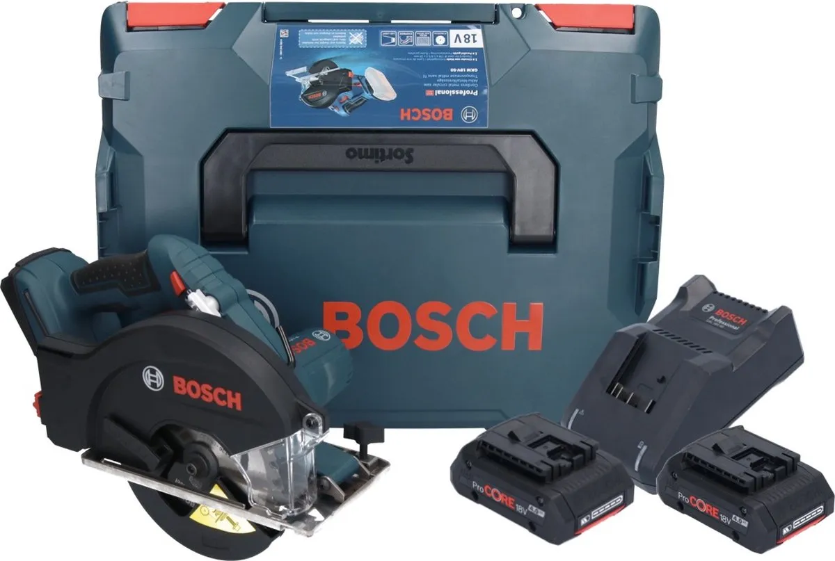Bosch Professional GKM 18V-50 Accu Metaalzaag 136mm - 2x 4,0Ah + Oplader