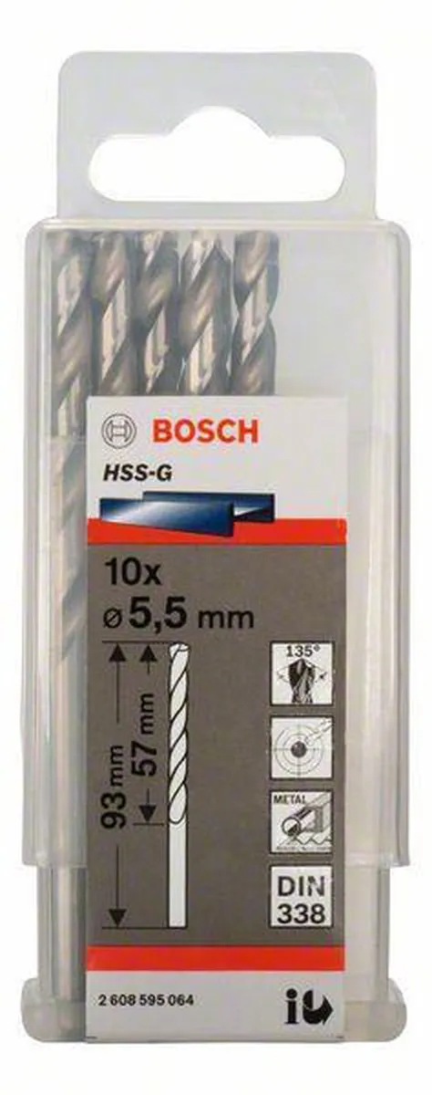 Bosch Professional ST. LINE 5.5mm HSS-G Boor - 10 Stuks