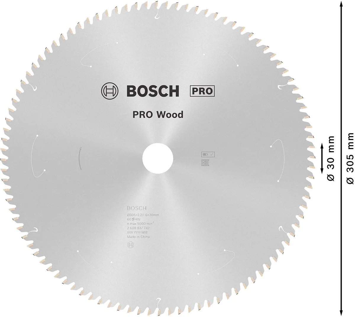 Bosch Professional Wood Zaagblad 305mm 96 Tanden - 2608644742