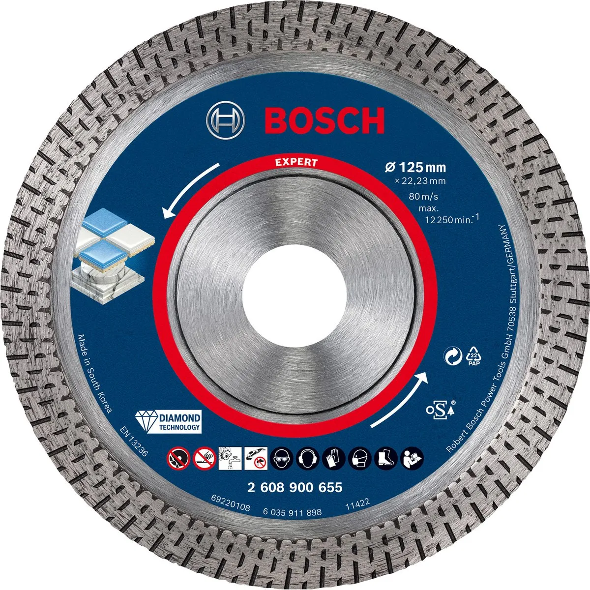 Bosch Professional Expert HardCeramic Diamantdoorslijpschijf 125mm - Steen