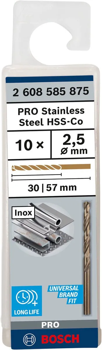 Bosch Professional ST. LINE 2,5mm HSS-CO Boor - 10 Stuks