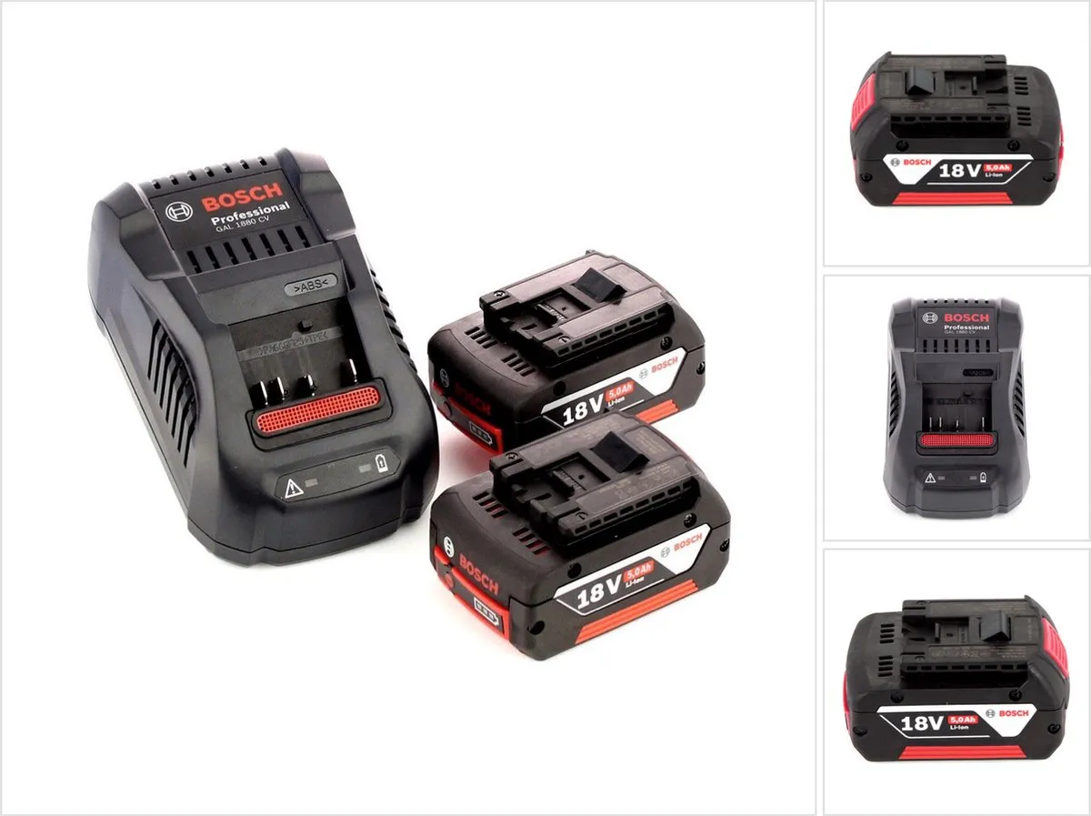 Bosch Professional Startset 18V 2x GBA 5,0Ah + GAL 1880 Snellader