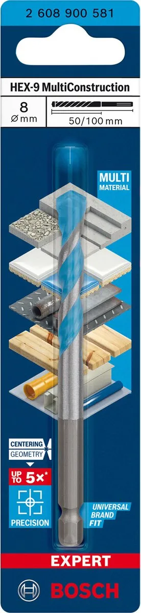 Bosch Professional Expert HEX-9 MultiConstruction Boor 8x50x100mm - afbeelding 6 van 6