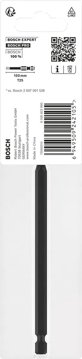 Bosch Professional PRO Torx Slagmoerbeitel T25 150mm - afbeelding 5 van 6