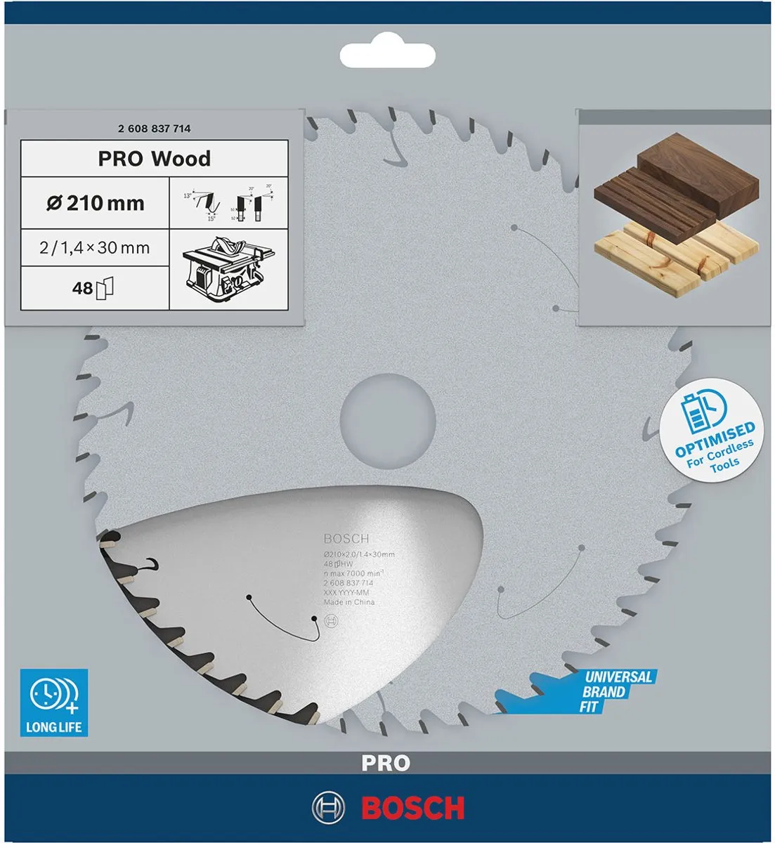 Bosch Professional Standard for Wood Zaagblad 210mm 48 Tanden - 2608837714