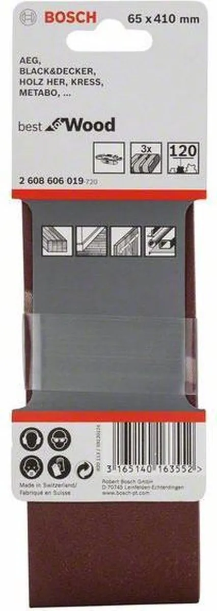 Bosch Professional 3 Banden 65x410 Best Wood+Paint 120