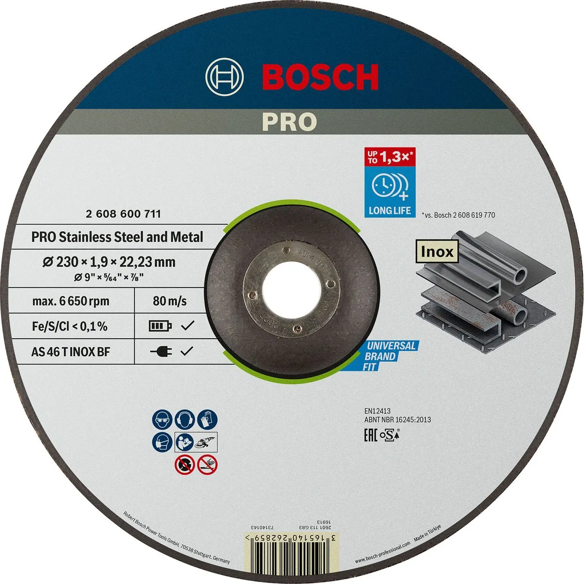 Bosch Professional DSS GEB. INOX 230X1,9 Slijpschijf
