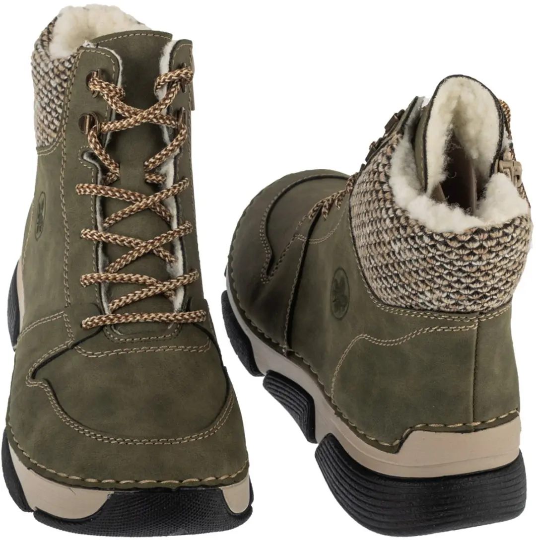 Rieker 45955-54 Vrouwen Laarsjes - Groen - Maat 37