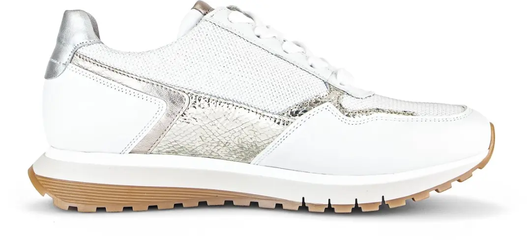 Gabor Dames Sneaker Champagne/zilver Breedte Turin H