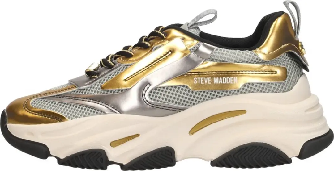 Dames Sneakers Steve Madden Possession-e Ice/gold Goud - Maat 39 - afbeelding 2 van 6