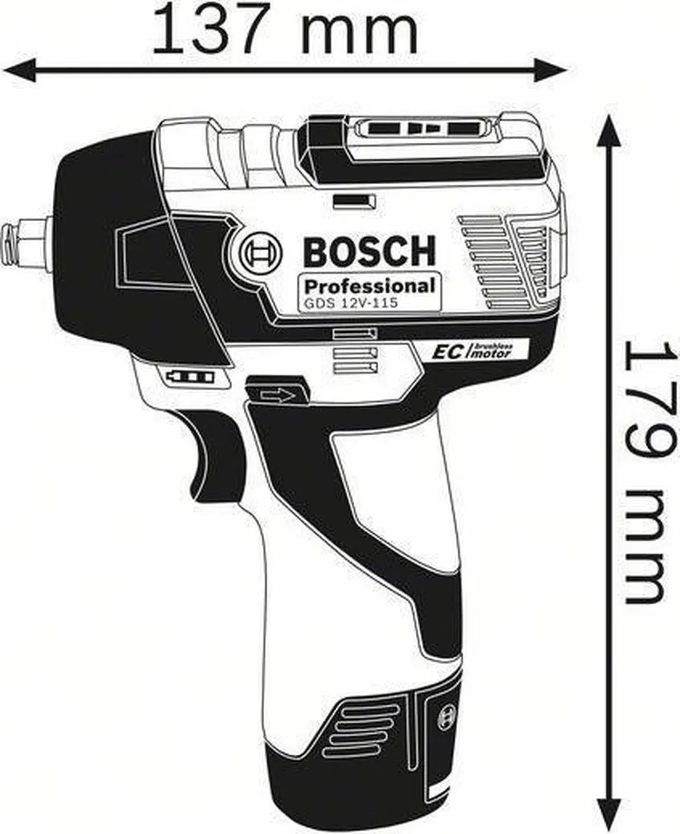 Bosch Professional GDS 12 V-EC Accu Slagmoeraanzetter