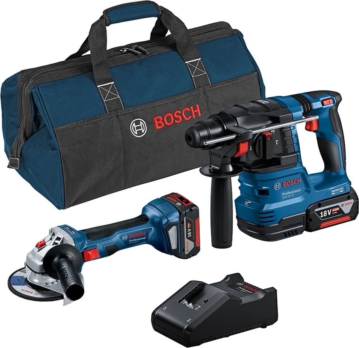 Bosch Professional Accu Combiset 18V GWS 18V-7 GBH 18V-22