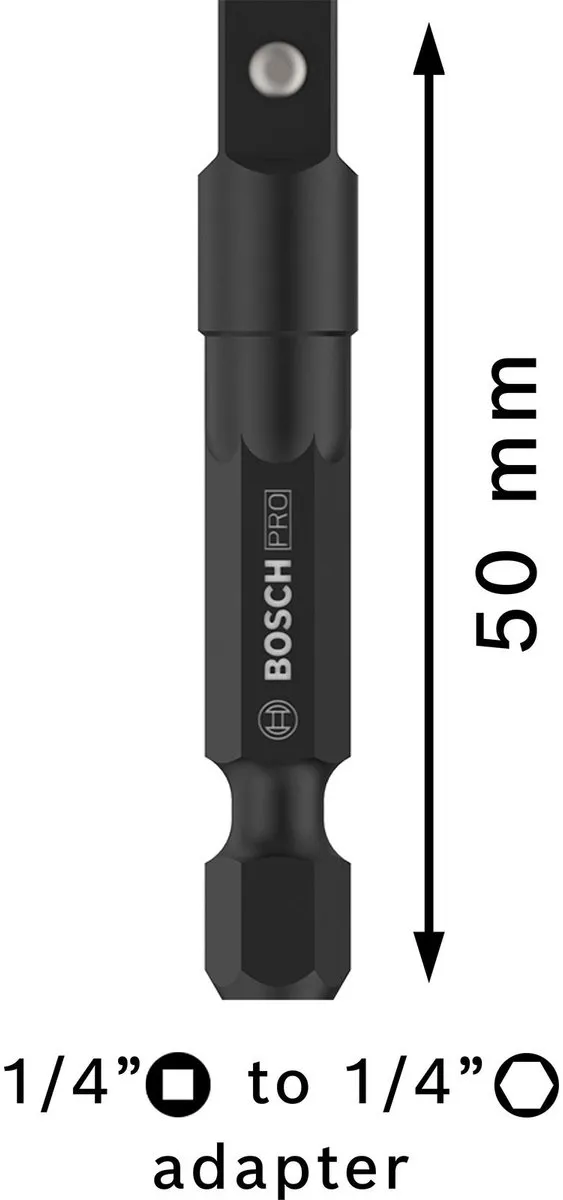 Bosch Professional PRO Contactdoosadapter 1/4" 50mm - Kogelaansluiting - afbeelding 6 van 6