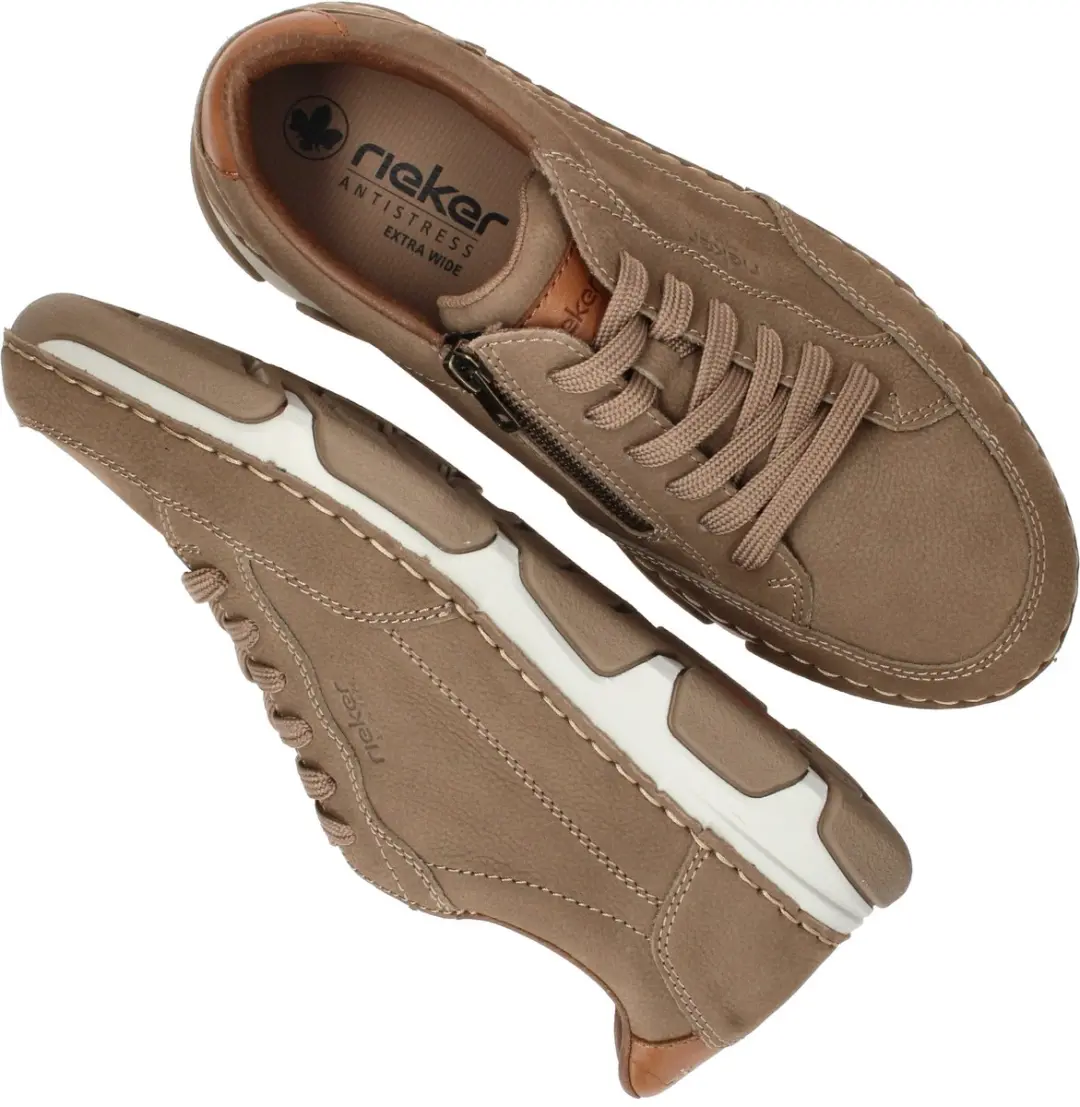 Rieker Heren Sneakers Taupe - Maat 46