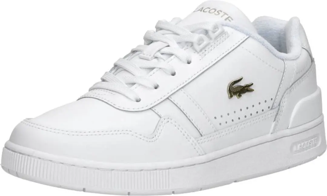 Lacoste T-Clip Dames Sneakers - Wit/Goud - Maat 36 - afbeelding 3 van 6