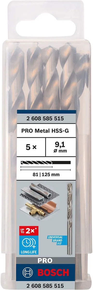 Bosch Professional ST. LINE 9.1mm HSS-G Boor - 5 Stuks